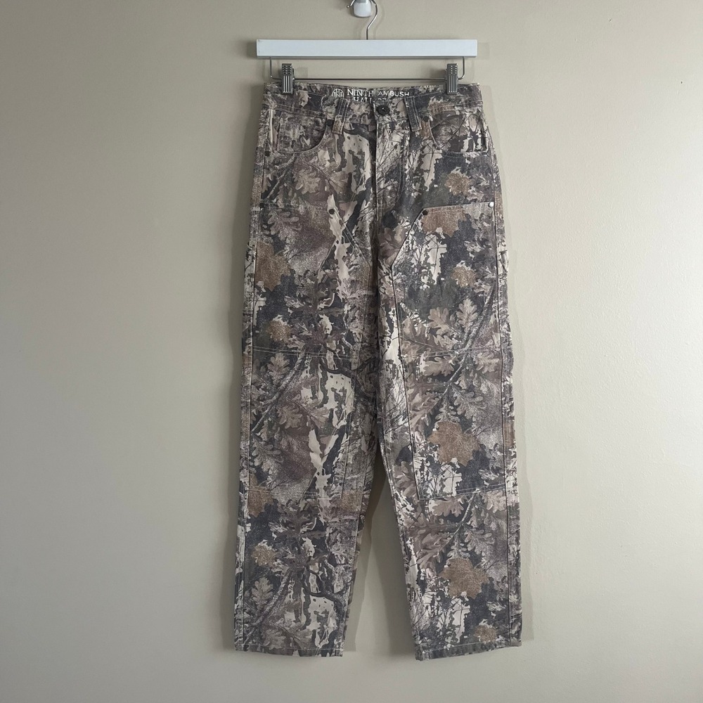 Ninth Hall Ambush Camo Carpenter Pants Mens 27 Double Knee Canvas Utility Brown